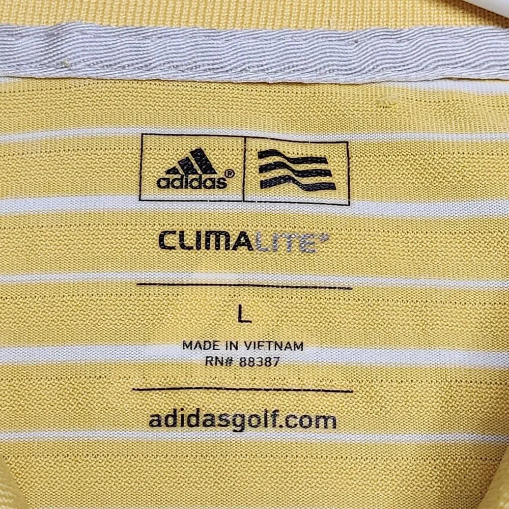 Adidas Rhode Island‎ Golf Polo Shirt Mens Size Large NCAA Golf Climalite Striped